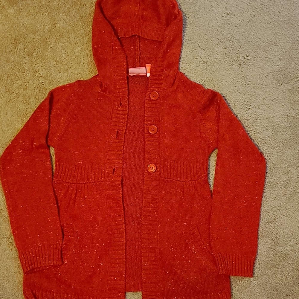 Girls red shimmer sweater